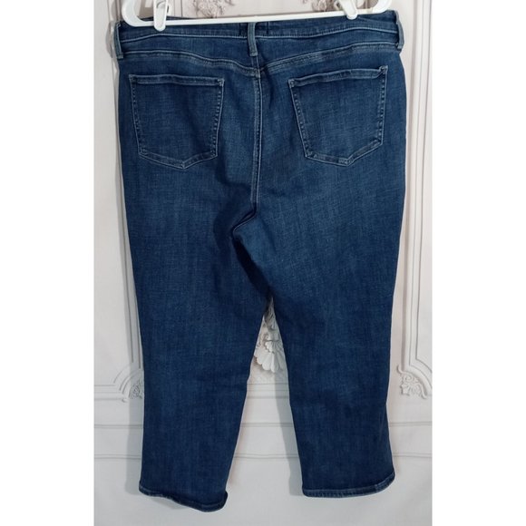 Not Your Daughters Jeans NYDJ Cropped Blue Jeans Zip Ankles High Rise Plus Sz 14 - Picture 4 of 7